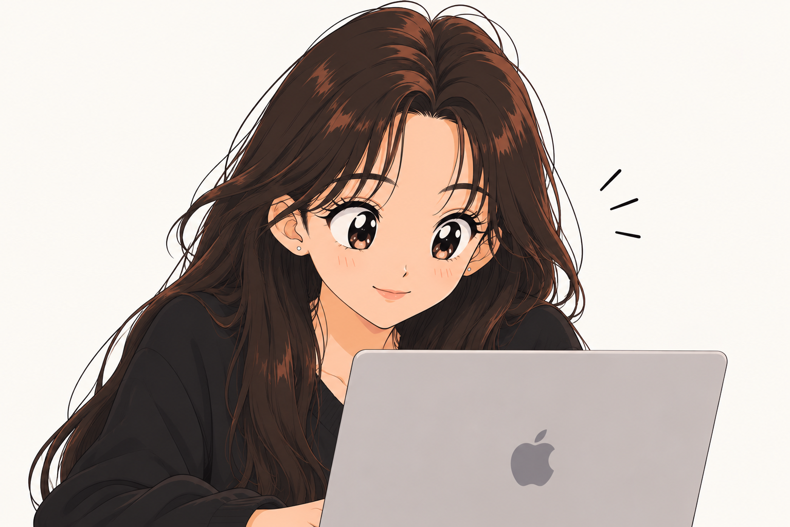 Illustration of June Nam working on a laptop